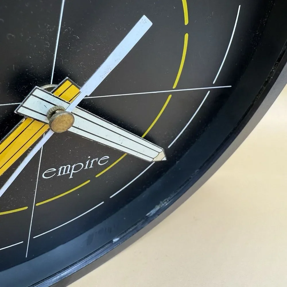 Postmodern Wall Clock by Empire‎ Pencil Hands Black RARE *READ DESCRIPTION*